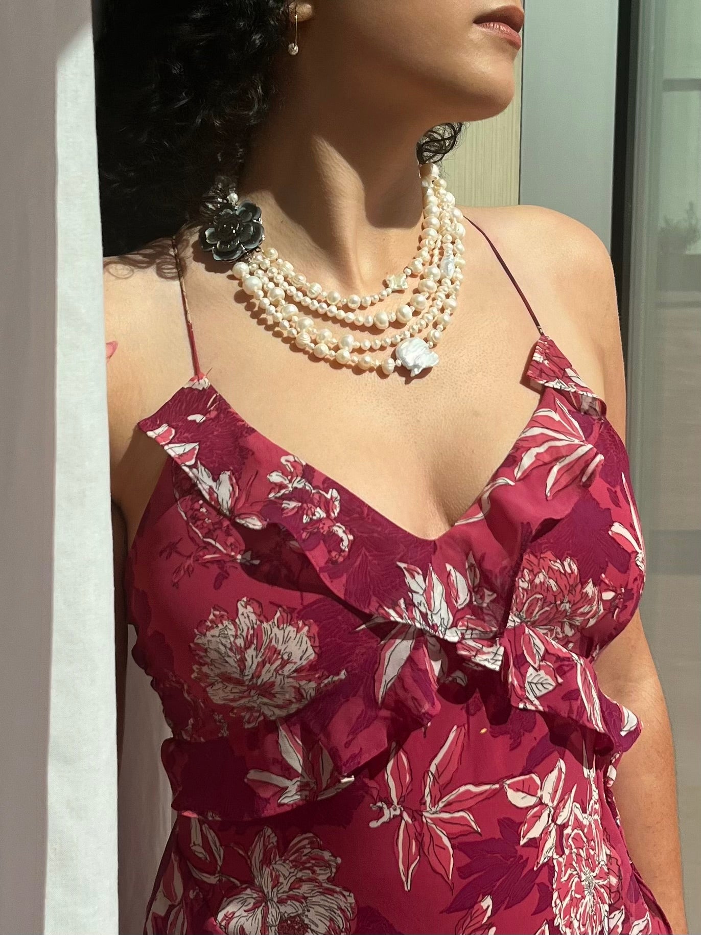 Collier Nacre en Fleurs