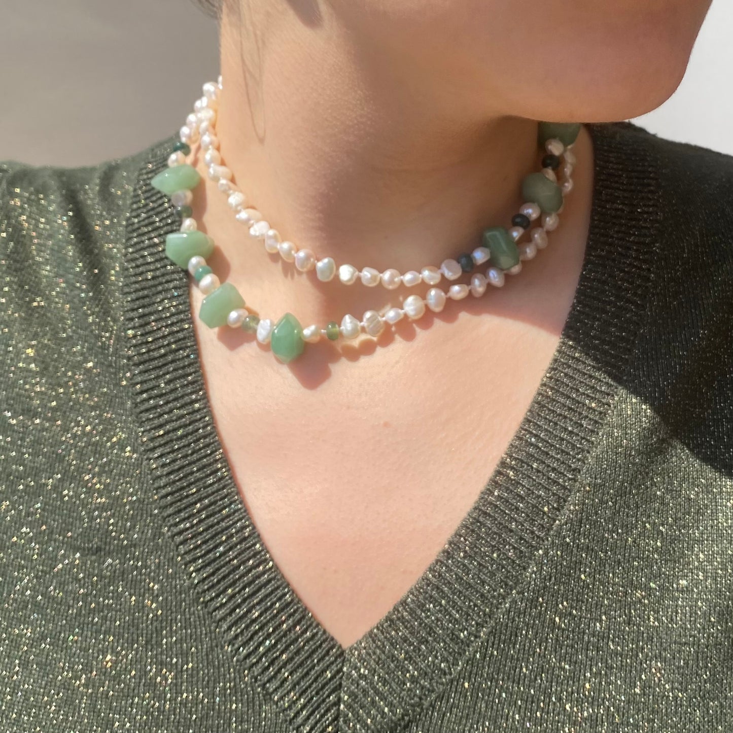 Sautoir Jade et Agate