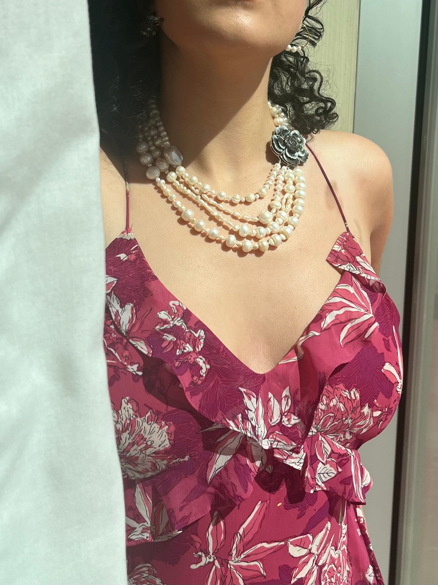 Collier Nacre en Fleurs