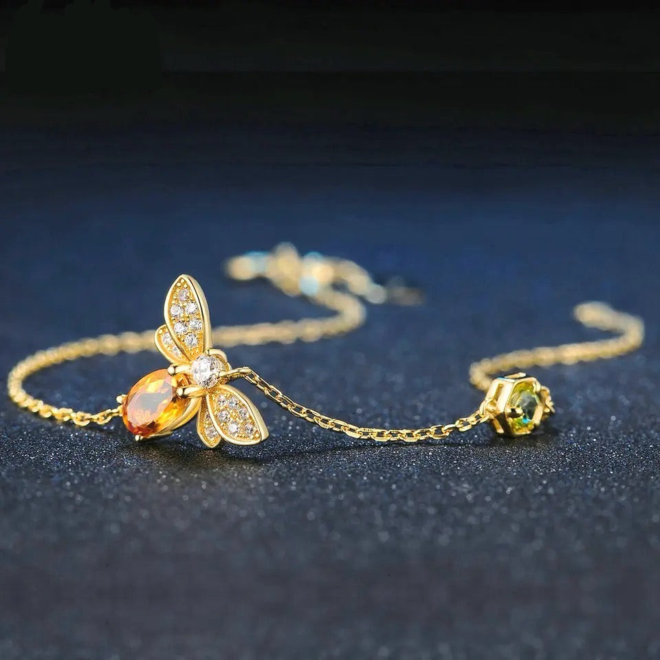 Bracelet abeille Citrine