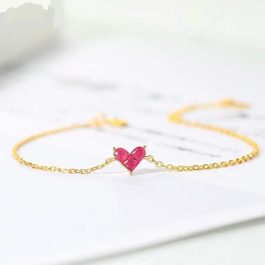 Bracelet coeur rose