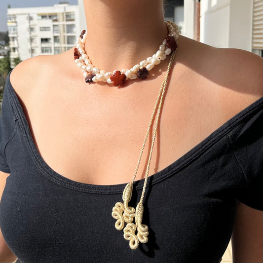 Collier Triple Fleuri