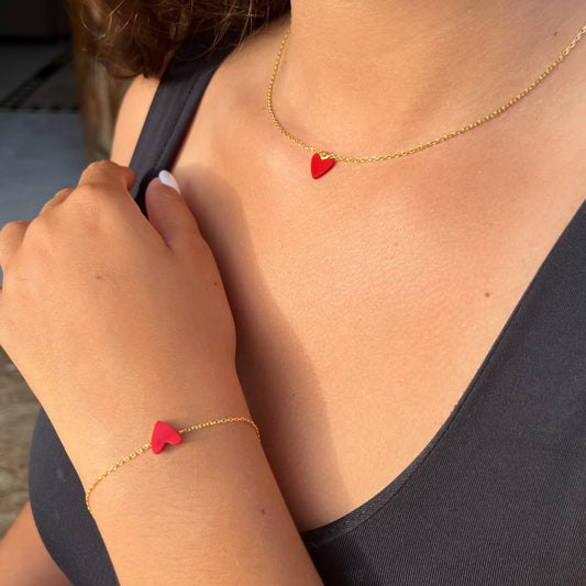 Collier Coeur Rouge